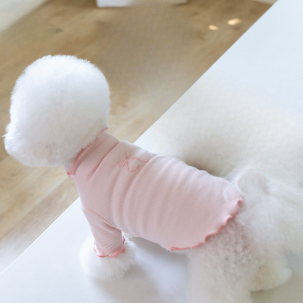 Jesienno-zimowe bluzy z kapturem dla zwierząt z haftowaną koronkową podstawą Pet Candy Colored Haftowane ubrania dla psów Teddy dla małych psów: XXXL / Różowy