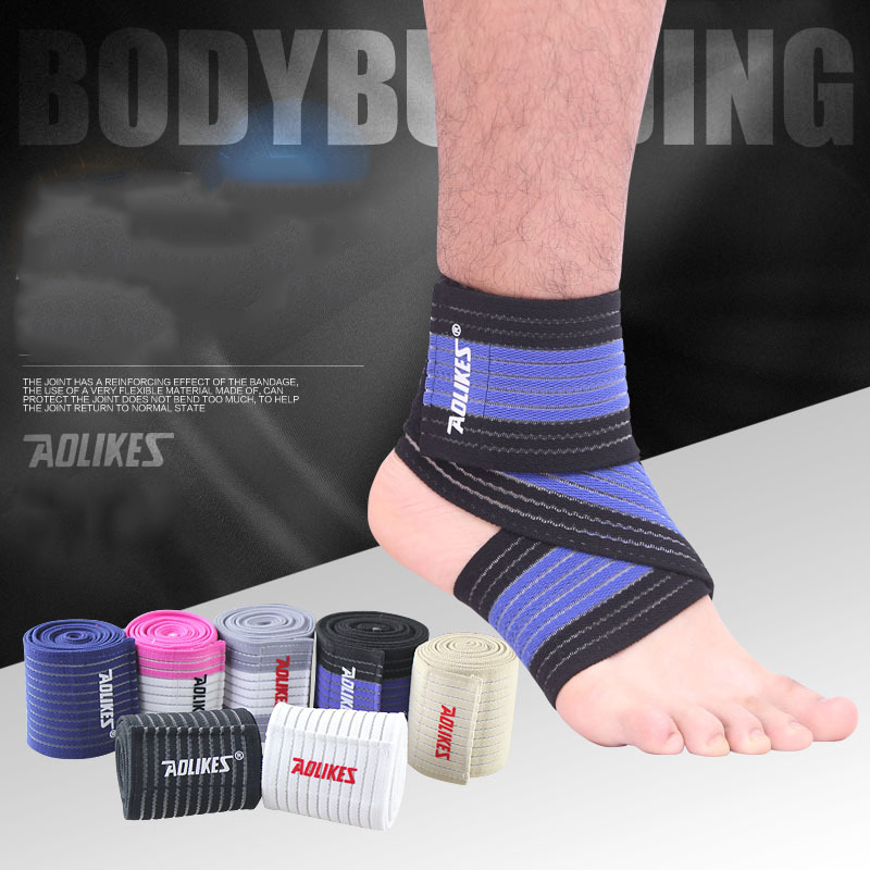Mænd kvinder udendørs sport beskyttende ankelpude elastisk bandage wrap beskytter fødder støtte stabilisator fitness gym fodbøjle vagt