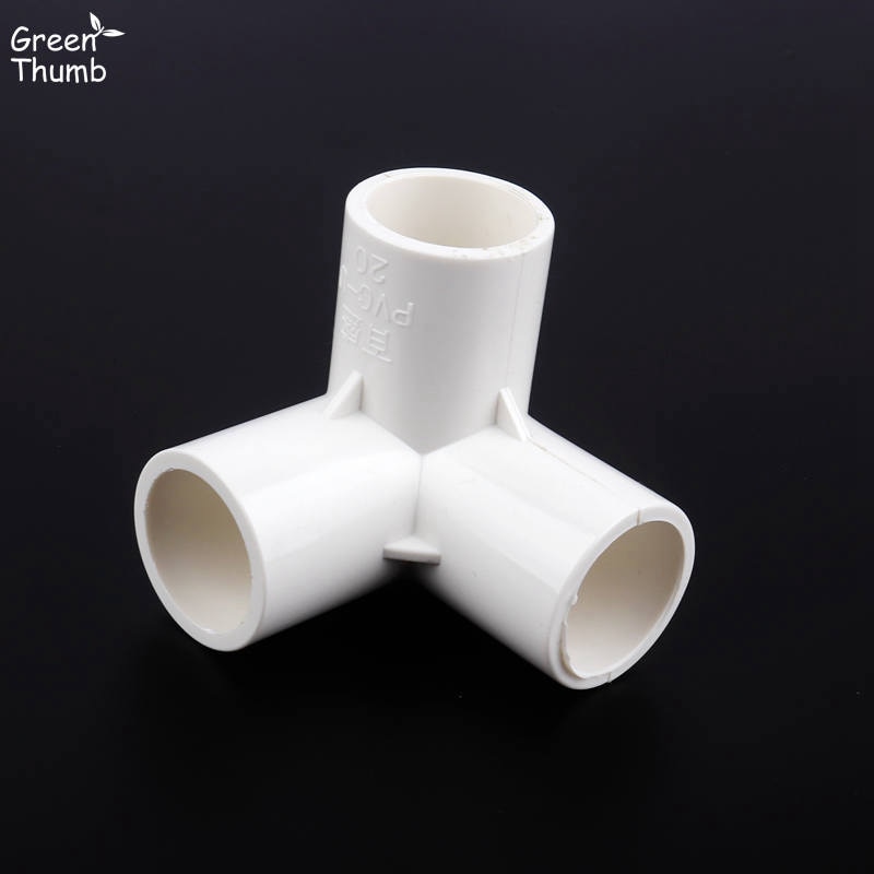 2pcs Inner Diameter 20mm PVC Joints 3-Way PVC Connector White Plastic Elbow Tee PVC Connector