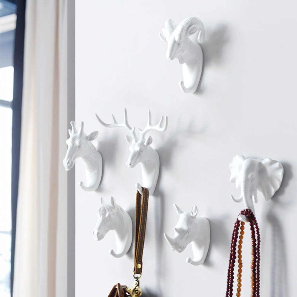 Herten Gewei Muur Hanger Kleren Muur Hanger Zelfklevende Display Rekken Sleutel Hanger Muur Opslag Gewei Hangers