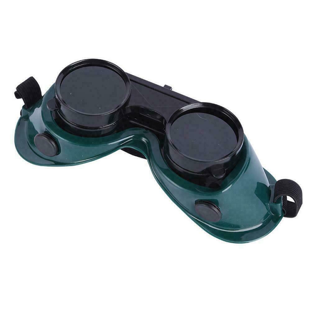 Welding Safety Glasses Anti Glare TIC Gas Welding Cutting Soldering Goggles Flip Dark Green Lenses Torching Dual Lenses