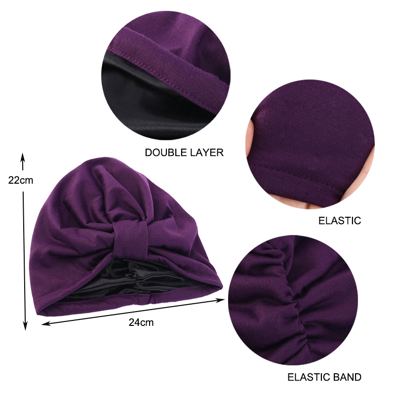 Chapeau turban musulman pour femme, hijab musulman, casquette de chimio contre le cancer, perte de cheveux islamique, écharpe de tête, doublure en satin, casquette arabe,