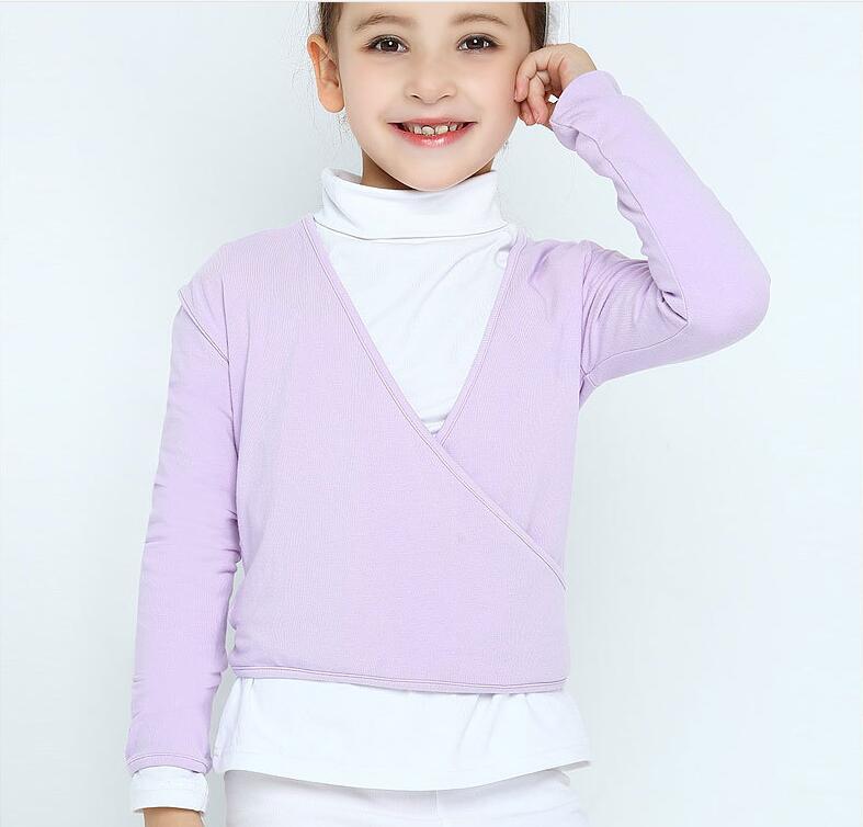 90cm-165cm tytön tanssivillapaita ballerina pitkähihainen neulepusero baletti neuletakki voimistelu lämmittelypaita valkoinen: Violetti / 150-165cm korkeus