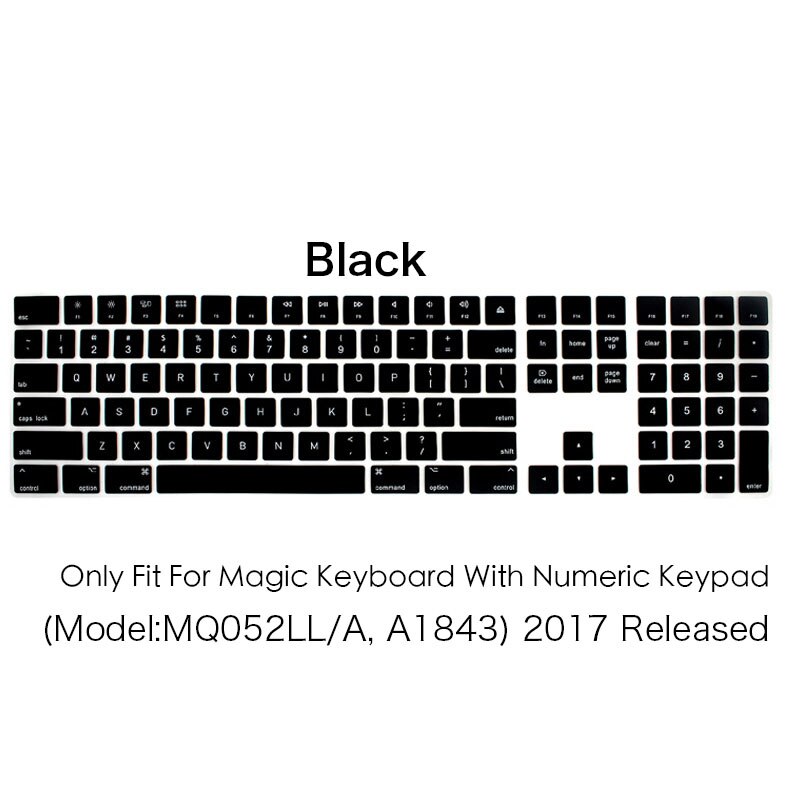 Keyboard Protector film For Apple Magic Keyboard USB-C A3119 A2520 A1843 US Layout with Numeric Keypad Cover Protector: black