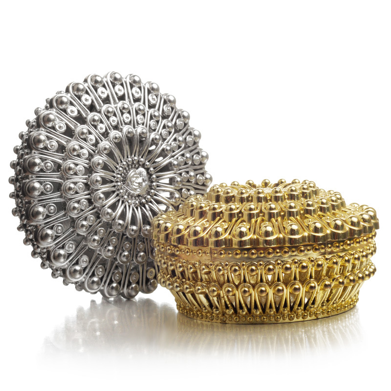 Boîte à bonbons paon or argent 12 pièces, coffre rond au trésor, boîte à faveur de fête de mariage
