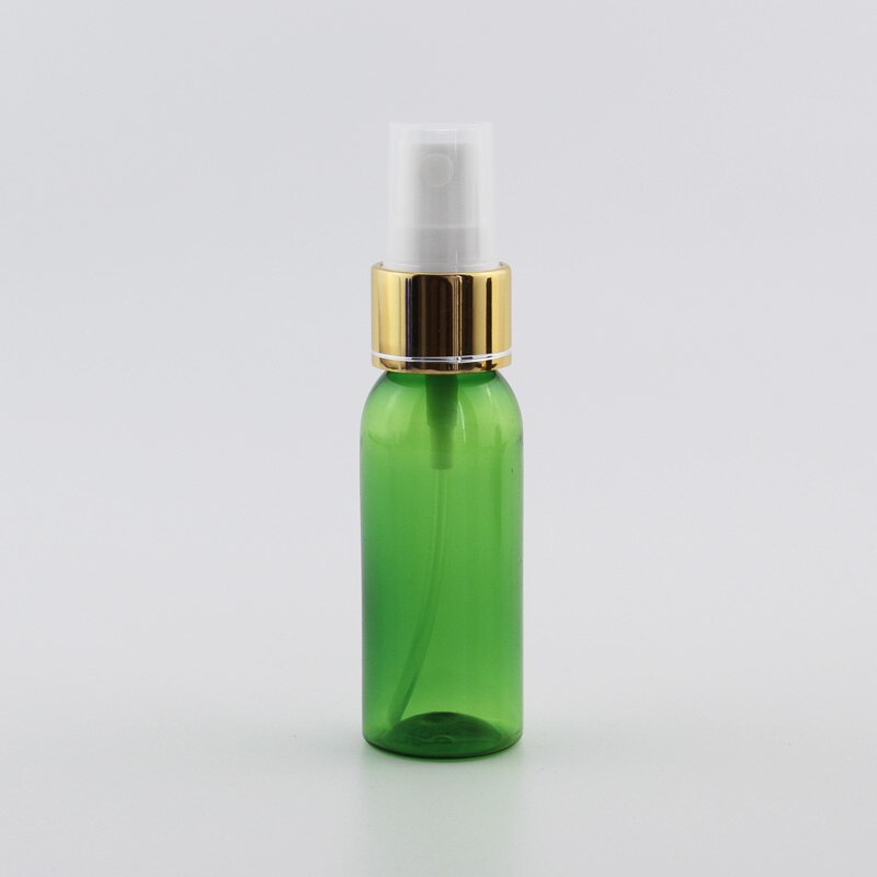 30ml Kleine Plastic Hervulbare Flessen Met Gouden Aluminium Sproeier Pomp 30cc X 50 Mist Spray Container Mini Parfum fles