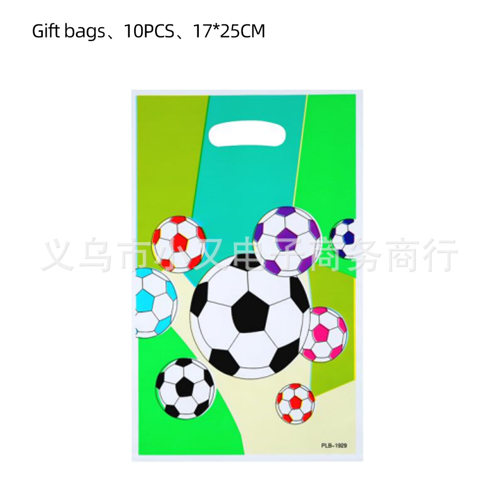 Soccer Football Theme Kids Boy Birthday Party Cake Decoration Spoon Napkin Bag Tablecloth Balloons Party Supplies Set: MULTI