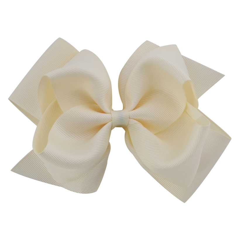 1 lazo de 6 pulgadas de doble capa, cinta de grogrén sólida, lazo para el pelo para niñas, pinzas para el pelo, accesorios para el cabello, horquillas para baile: Gris claro