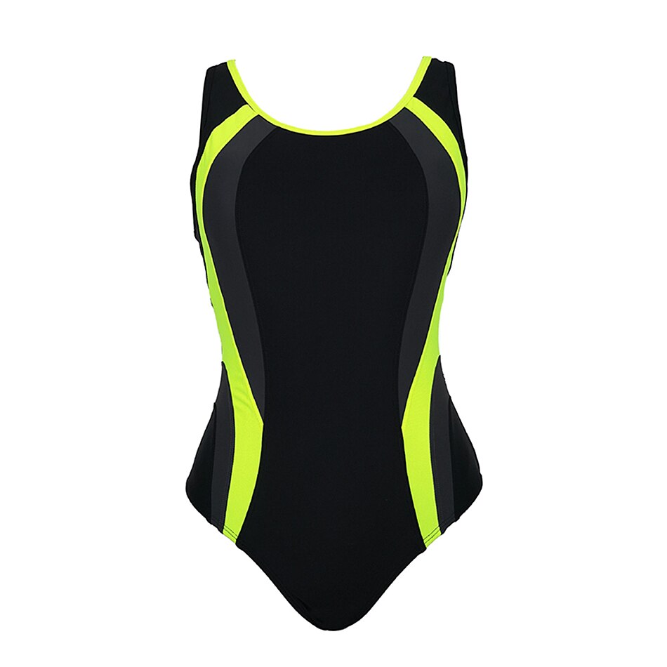 Blesskiss Sport Badpak Vrouwen Een Stuk Badmode Padded Patchwork O Hals Badpak Atletiek Onepiece Zwemkleding: S