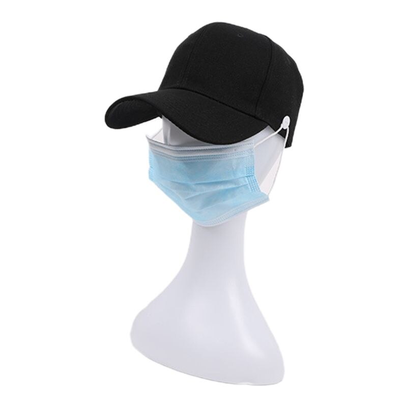 Unisex Heldere Effen Kleur Baseball Cap Met Knoppen Gezichtsmasker Houder Bescherm Oren Outdoor Sport Verstelbare Snapback Hoed