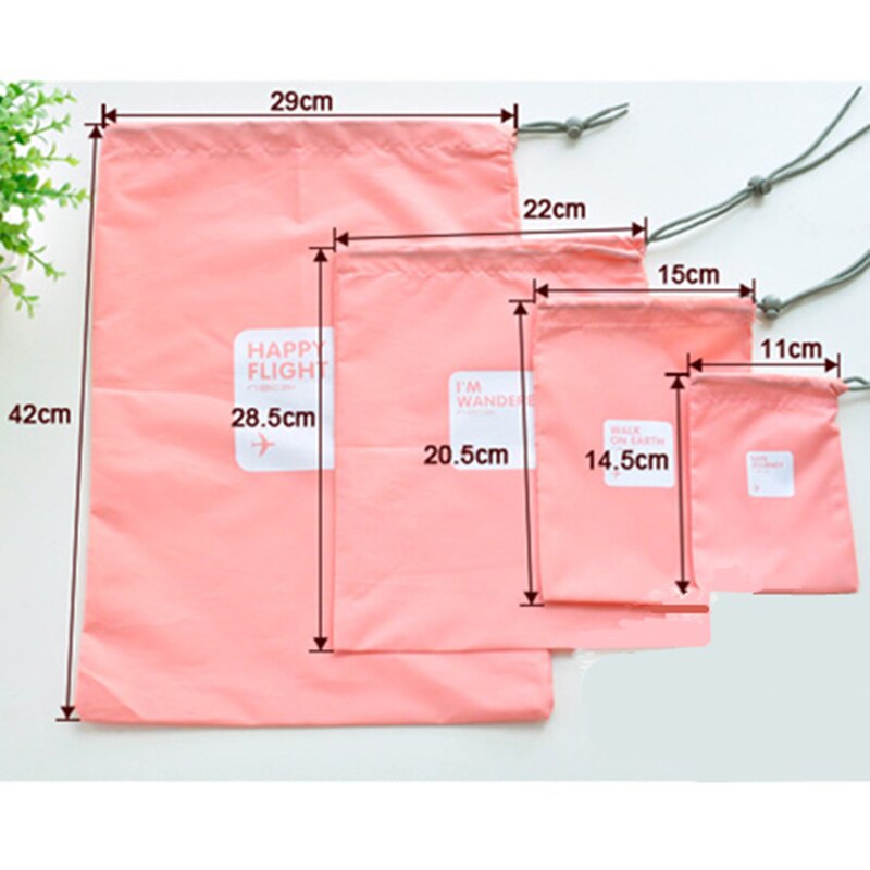 RUPUTIN 4 unids/set, bolsa de viaje con cordón para almacenamiento en seco, bolsa para lavandería, bolsa de maquillaje para cosméticos, ropa interior, organizador, accesorios de viaje