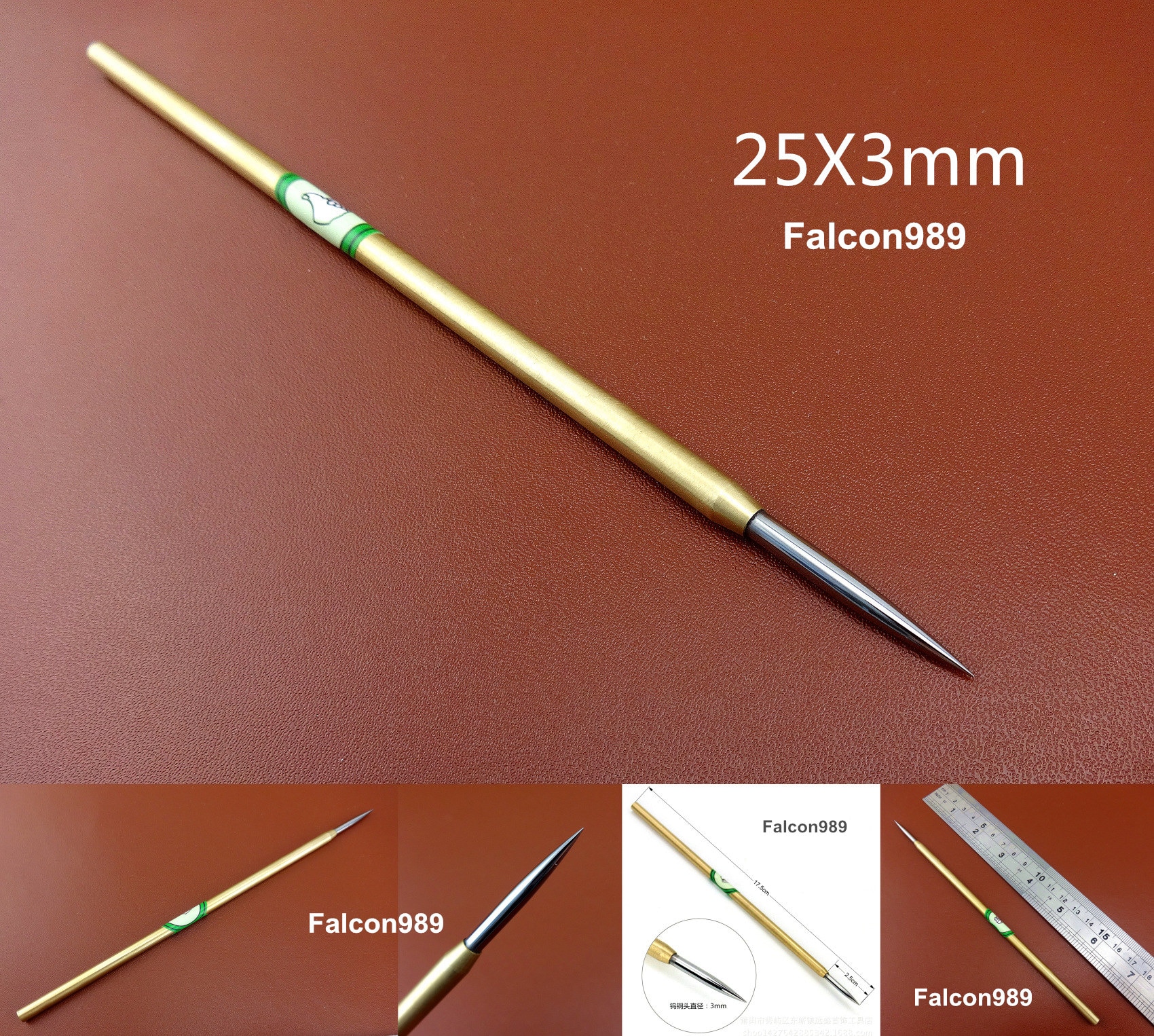 4kind Gold Silver Leather Craft Tungsten Tipped Burnisher Polisher Printmaking Tool Etching Carving Stamping Stylus Spoon Emboss