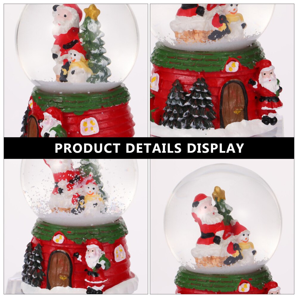 2Pcs Snow Globes Festive Reusable Snow Globes Desktop Ornament Crystal Ball for Party