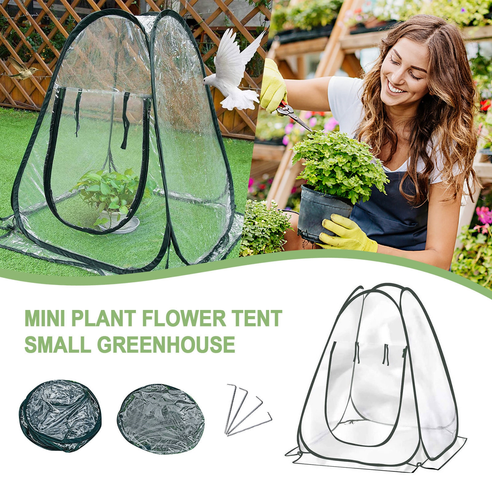 4# Plant Winter House Warm Mini Pop-up Greenhouse Plant Overwintering Tent Winter Protection Greenhouse Pvc Warm Garden Set