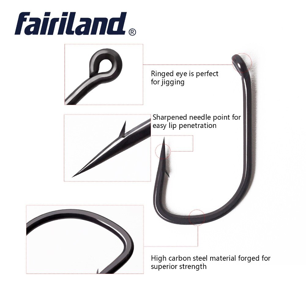 100Pcs/lot barbed fishing hooks TFSH-B fishhooks 2# 4# 6# 8# 10# Black TEFLON Coated high carbon steel Carp Fishing Hook 50 PCS