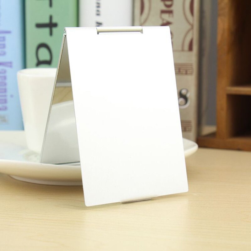 8Size Ultra-Dunne Mini Make-Up Spiegel Draagbare Compact Opvouwbare Make-Up Spiegel Hand Pocket Cosmetische Rechthoek Make Inklapbare Spiegels: 04