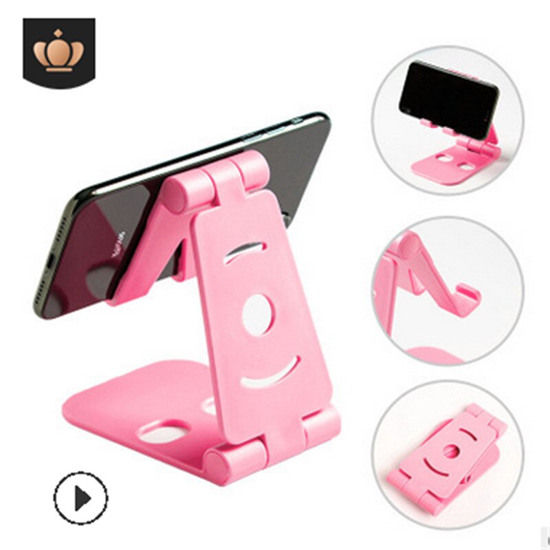 Portable Foldable Phone Holder Home Office Table Adjustable Tablet Desktops Stands Smartphone Mobile Phone Bracket for phone: Pink