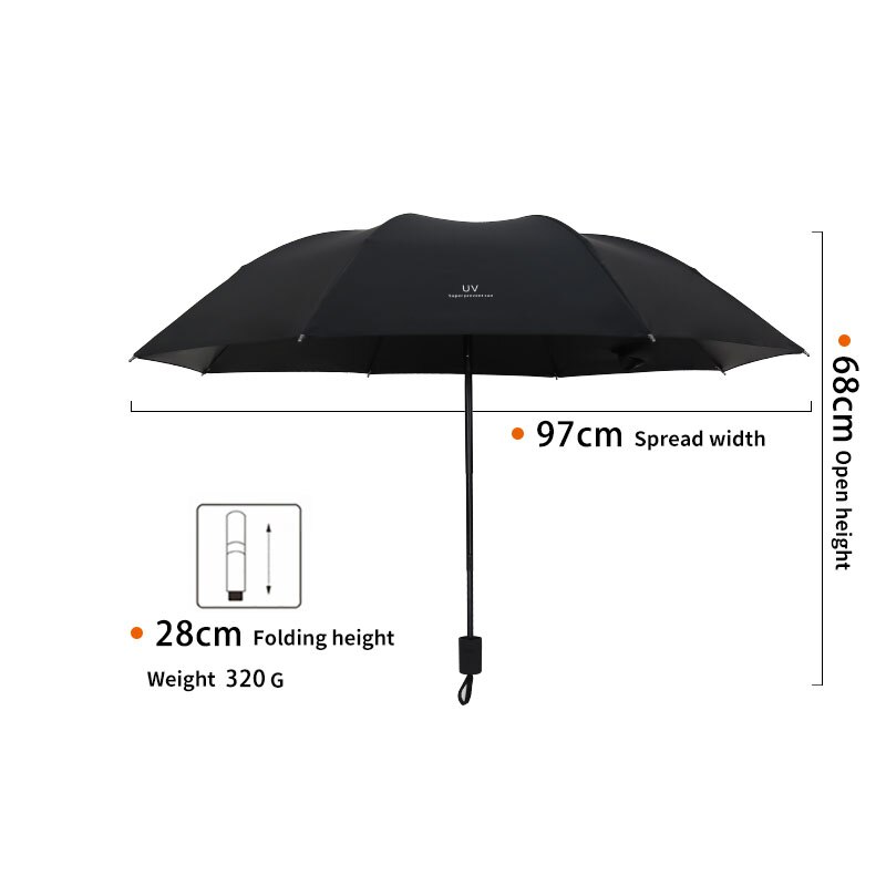 Mode Drie-Opvouwbare Paraplu Regen Dames Heren Mini Pocket Parasols Meisjes Uv Bescherming Waterdichte Draagbare Reizen Umbre