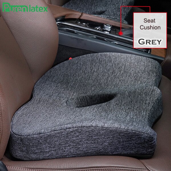 Purenlatex Auto Kussen Auto Zitkussen Memory Foam Orthopedisch Kussen Voor Office Pad Stuitbeen Kussen Ischias Rugpijn Relief: Grey 1 Piece Set