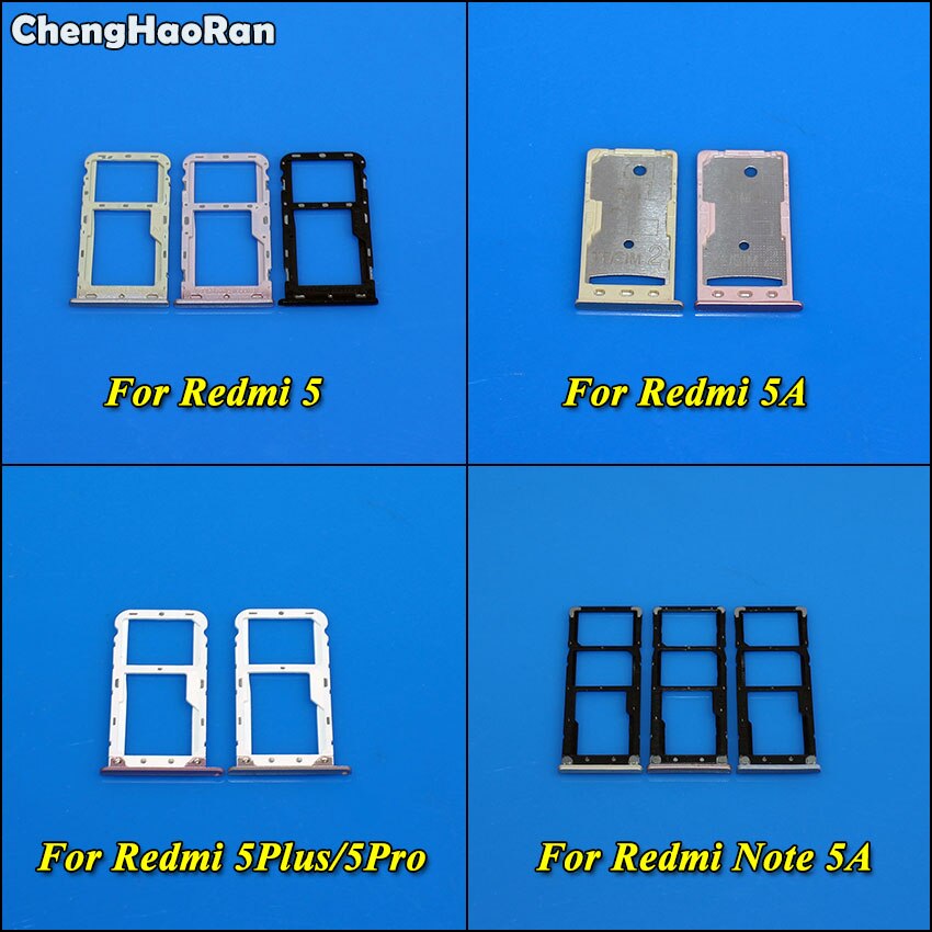 ChengHaoRan SIM Card Presa Vassoio di Slot Per Supporto SIM Card e Adattatori Per Xiaomi Redmi 5 5A 5 Più 5Pro Nota 5A Sim Card adattatore