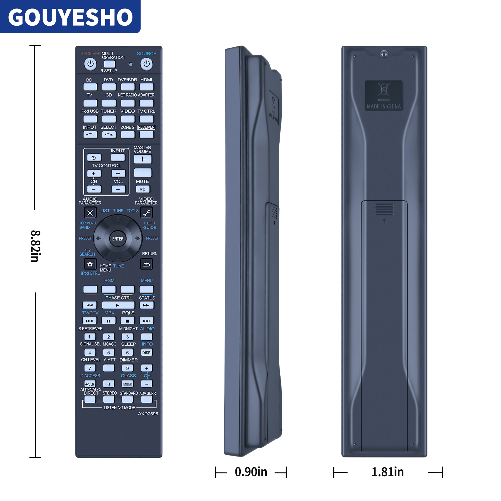 For Remote Control Pioneer AXD7596 AXD7305 VSX-1123-K AXD7691 AXD7725 AXD7668 SC-57 SC-55 LX58 AV A/V Receiver