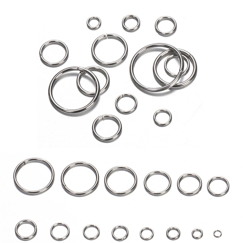 200 sztuk/partia 3 4 5 6 7 8 10mm pierścień ze stali nierdzewnej Jump i pierścień dzielony otwórz pojedyncze pętli połącz pierścień do tworzenia biżuterii...