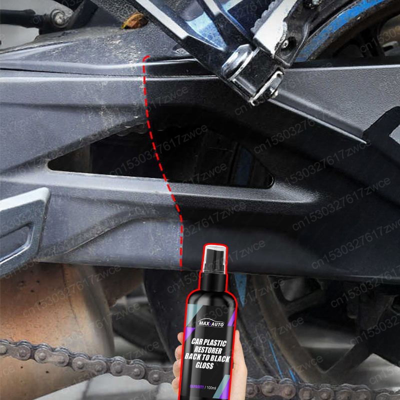 Restaurador de plástico para motocicleta, productos de limpieza de coche con brillo negro, renovador de revestimiento de reparación y pulido automático para detalles de coches