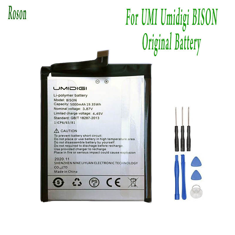 Roson – batterie pour UMI Umidigi BISON 5000mAh, pièces de rechange, accessoires de téléphone, accumulateurs avec outils, nouveauté 100%