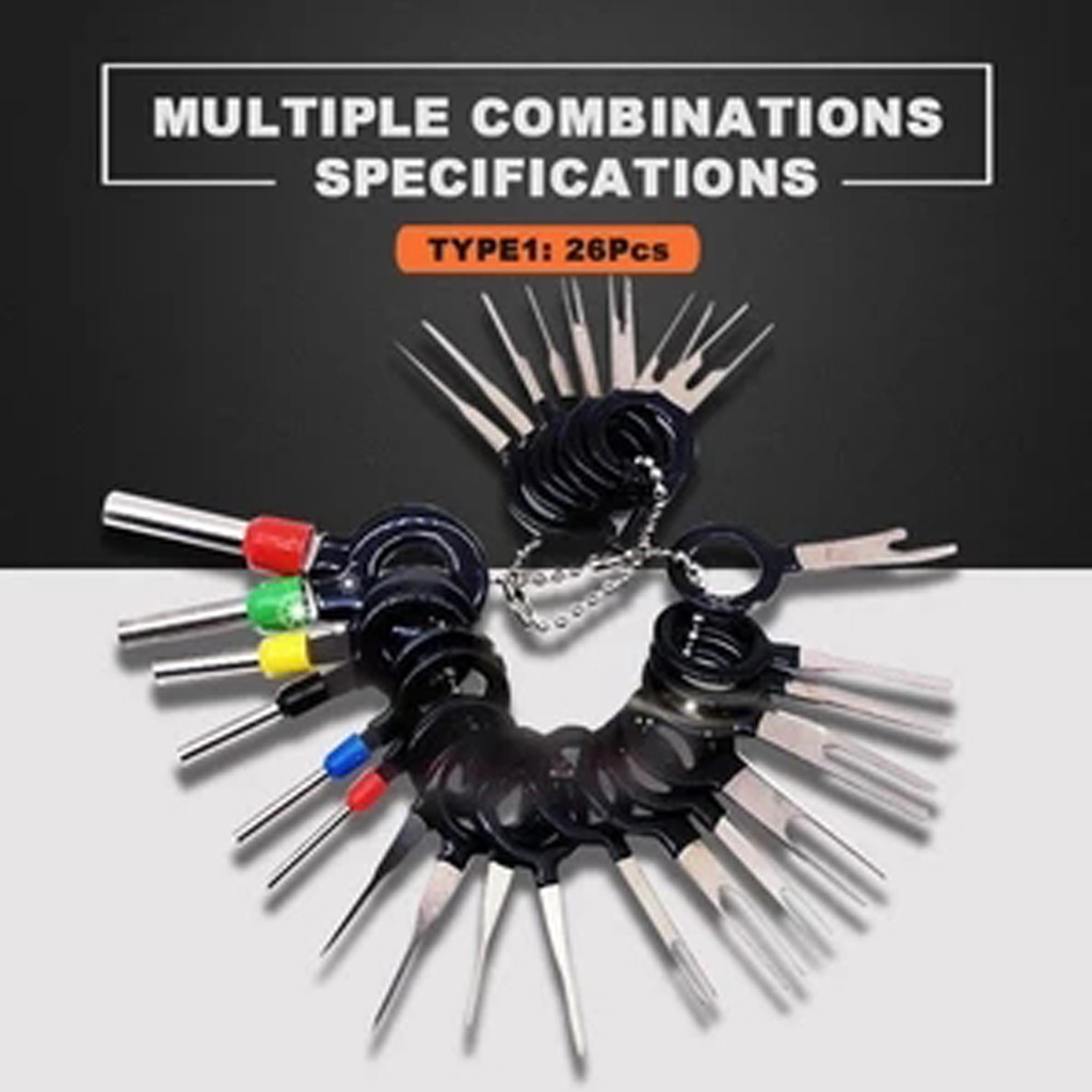 26Pc Auto Terminal Removal Tool Draad Plug Connector Extractor Puller Release Pin Extractor Kit Voor Auto Plug Repair Tool auto