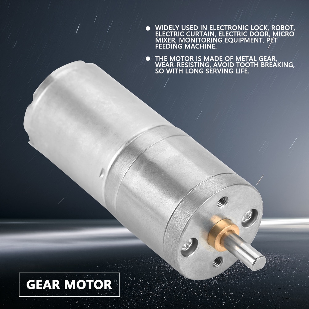 DC 12V Model GA25YN370 Low Speed Metal Gear Reducer Motor Brush Dc Motor For Electronic Lock Robot Electric Curtain Micro Mixer