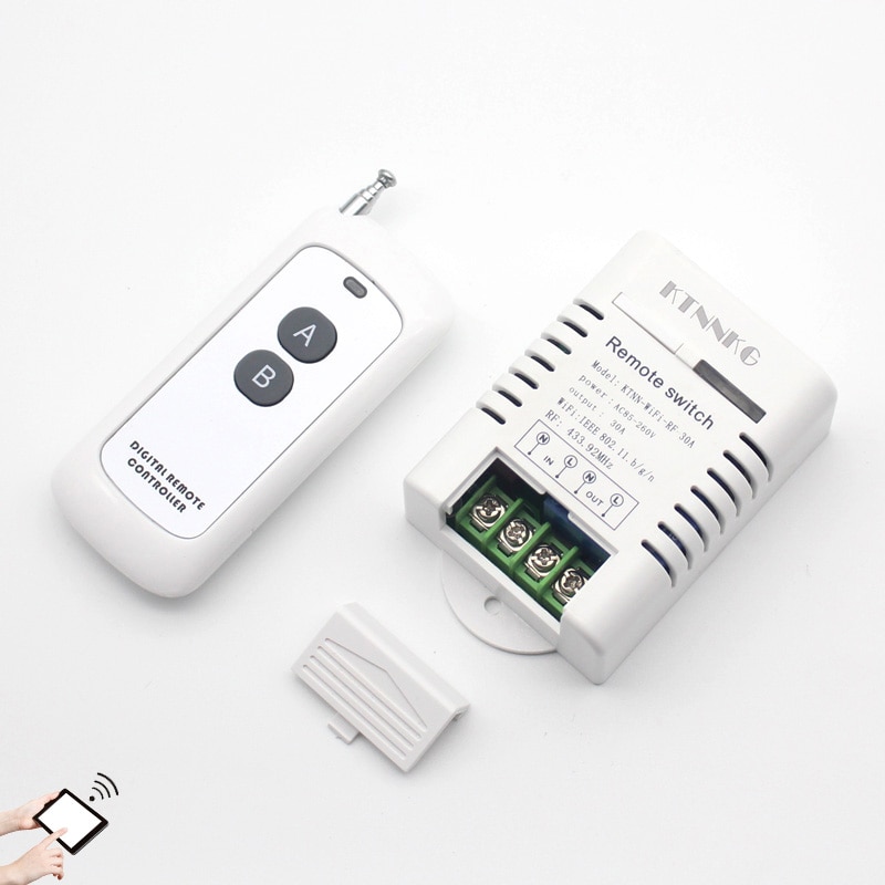 KTNNKG – interrupteur relais Wifi haute puissance 30A, 110-220V, 433MHz, pour chauffe-eau, sans fil, contrôle via application, pour maison intelligente