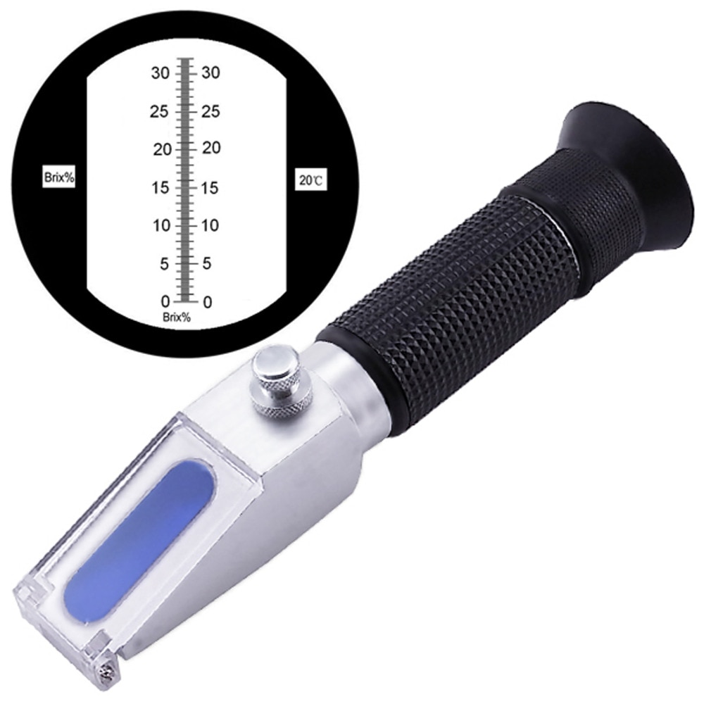 Handheld Brix Refractometer Met Instelbare Focus + Ingebouwde Kalibratie Knop 0-32% Range Atc Vruchtensap wijn Cnc
