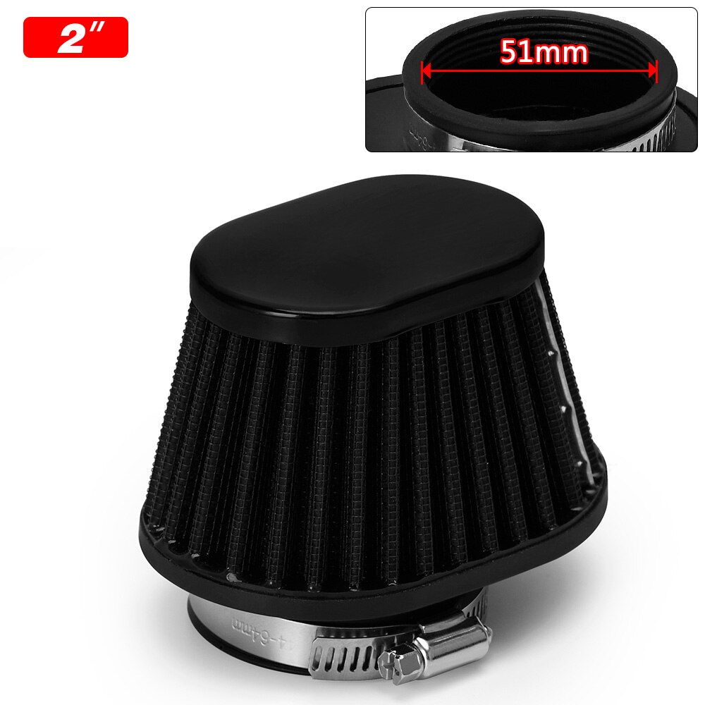 Hypertune – filtre à Air universel pour moto, 60mm, 55mm, 51mm, pour moteur, Minibike, entrée d'air froid, filtre cône à haut débit: 2inch 51mm