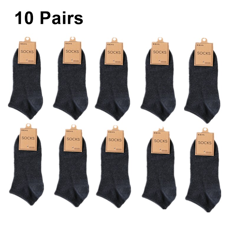 Lot 36-44 10 paires de chaussettes unisexes pour homme et femme, en coton respirant, couleurs unies, décontractées, pour le printemps, l'été et l'automne: Bleu marine