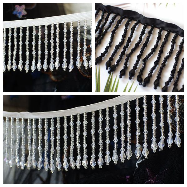 Handgemachte Perlen Fransen Spitze Quaste Zubehör DIY Hochzeitskleid Vorhang Kleidung Heimtextilien Patchwork Spitzenbesatz dekorativ