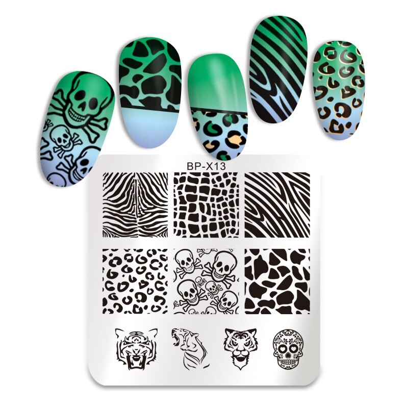 BORN PRETTY série animale estampage plaques timbre modèle hibou fleur Image plaque pochoir ongles outils d'impression: BP-X13