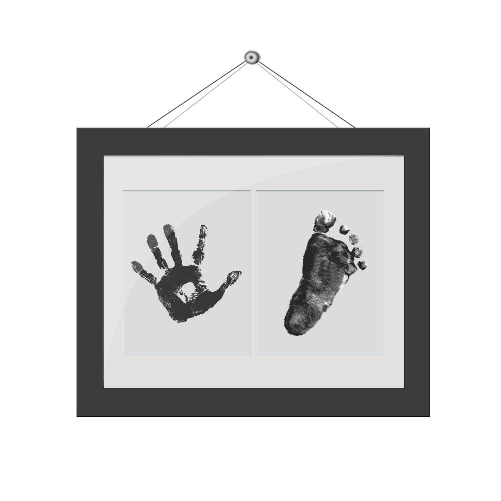 Mimeógrafo no tóxico para bebé, cuidado de papel, huella de mano, Kit de almohadilla de tinta, juguete de fundición para recién nacido, recuerdos de tinta negra, juguete de arcilla infantil para