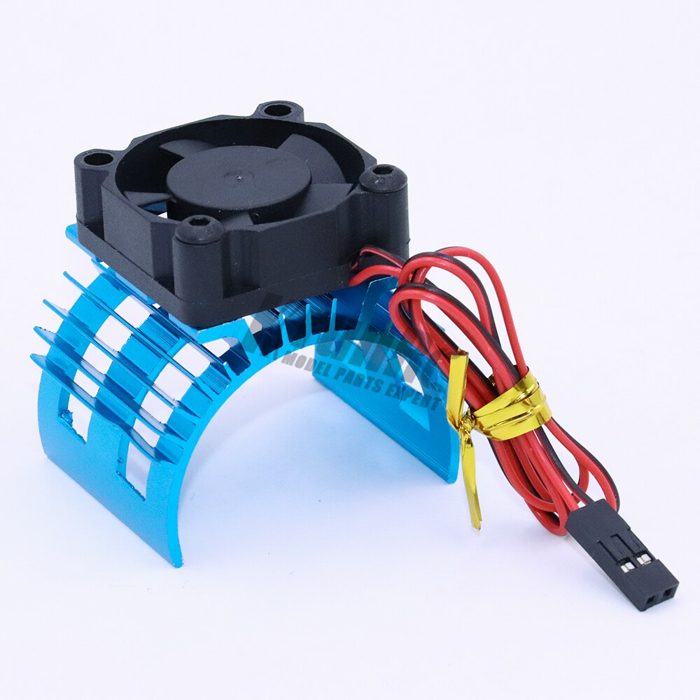 On purple RC Parts Electric Car Motor Heatsink Cover + Cooling Fan for 1/10 HSP Car 540 550 3650 Size Motor Heat Sink