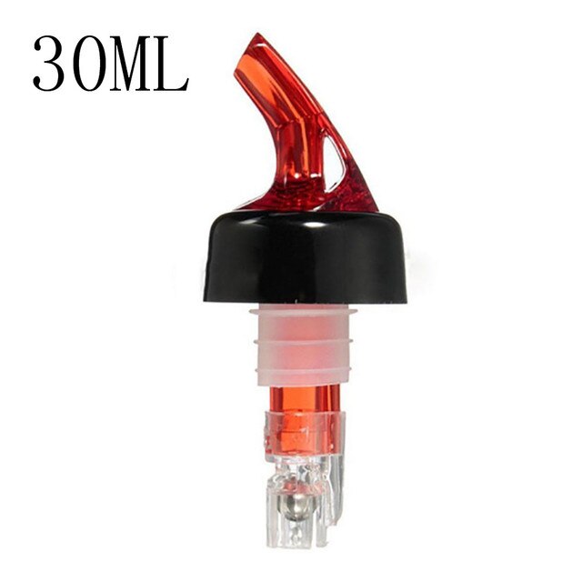20/30ML Kunststoff Quantitative Wein Ausgießer Alkohol Flüssigkeit Spender Messung Öl Auslauf Wein Decanter Flasche Düse Stopper: Red 30ml