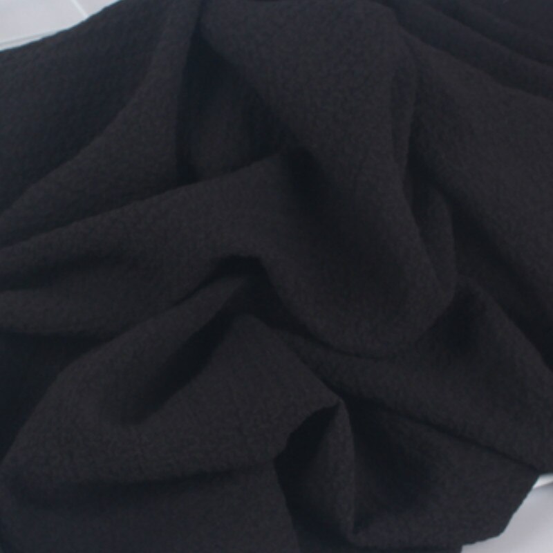 Style coréen bulle crêpe en mousseline de soie tissu rétro solide robe courte femmes robe vêtement matériel: black