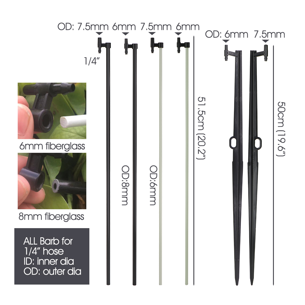 11-50CM Micro Sprinkler Stakes Garden Water Nozzle Spray Support 6.0/7.5mm Joints Greenhouse Yard Irrigation Watering Brackets