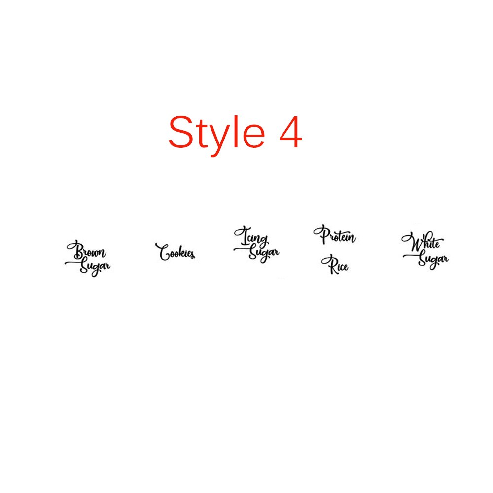 4 szt. 6cm kanister naklejki etykiety, mąka kuchenna naklejki cukru, kanister etykiety winylowe, naklejki organizacji kuchni: Four