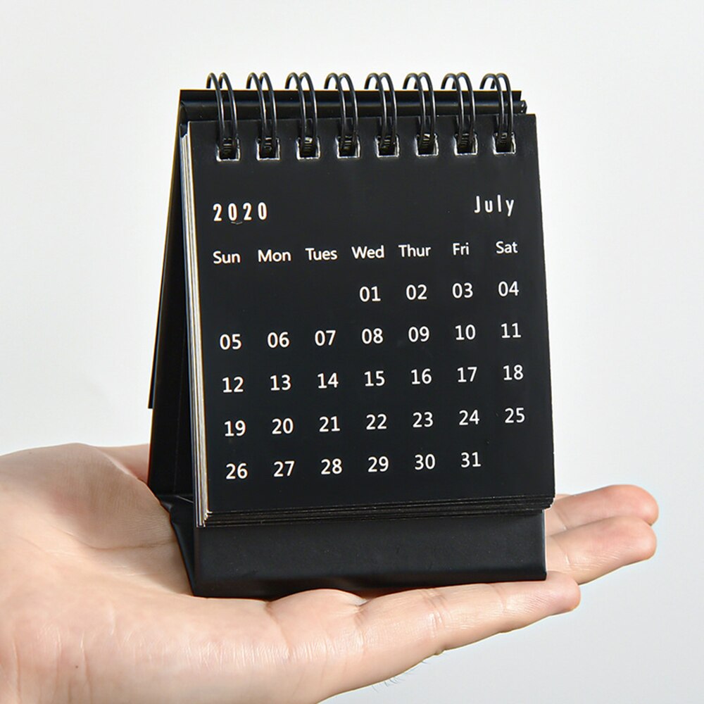 Jaar Mini Desktop Tafel Kalender Creatieve Bureau Coil Notepad Plan Schema Kraftpapier Kalender School Kantoorbenodigdheden