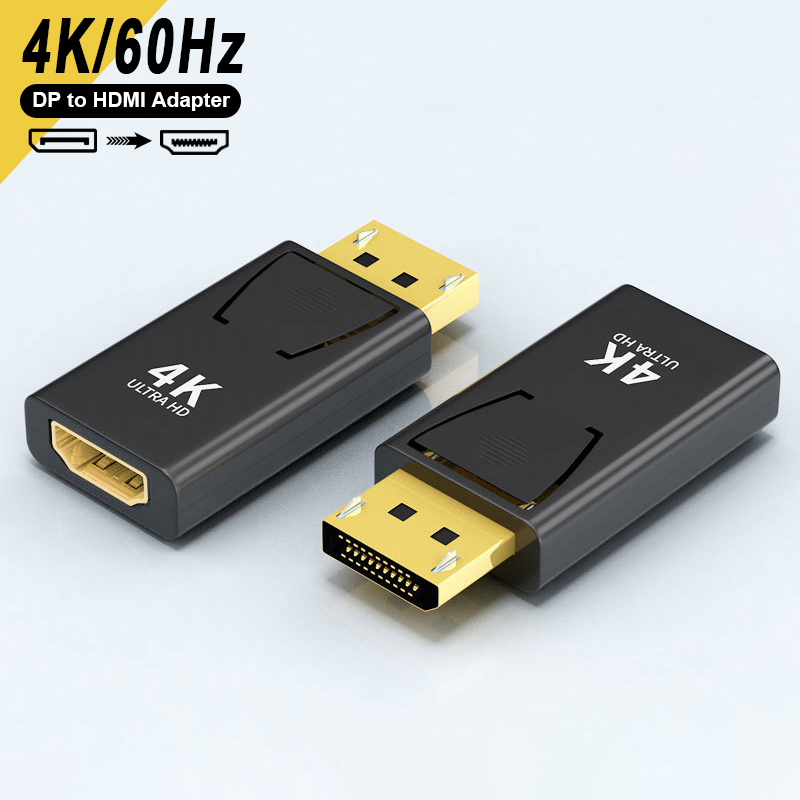 Adaptateur DisplayPort Vers HDMI - 4K 60Hz - Câble 25 Cm - Plug-and-play - Compatible PC, Ordinateur Portable, Moniteur
