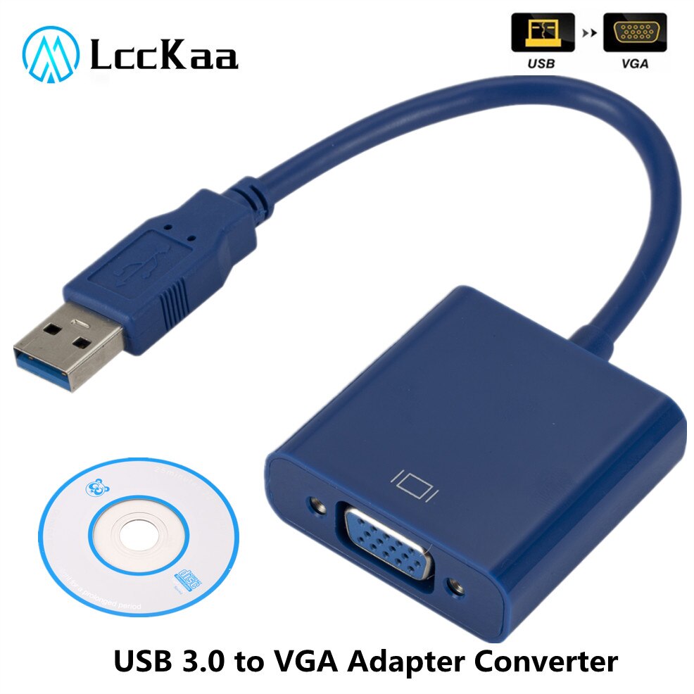 Lcckaa Usb 3.0 Naar Vga Adapter Kabel Externe Grafische Kaart Video Multi-Display Adapter Converter Voor Pc Laptop Windows 7 8 10