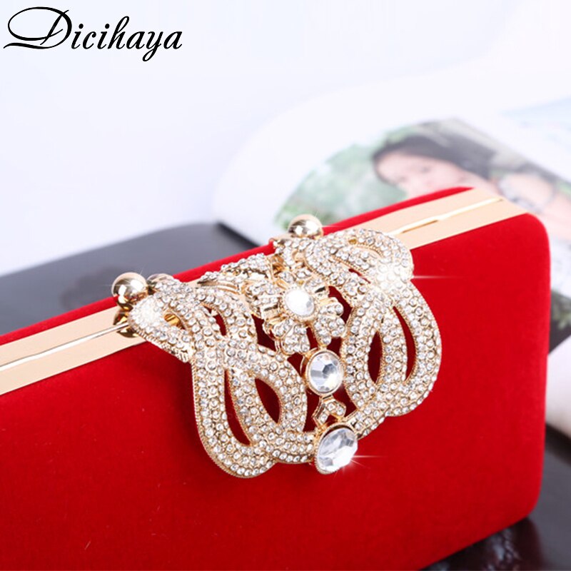 Dicihaya clutch avondtassen kroon strass avondtas portemonnee schoudertas voor bruiloft diamanten dames portemonnee mini avondtassen