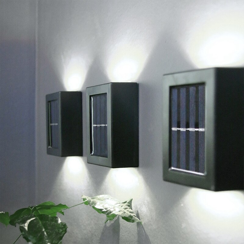 4pc solar led vegglampe utendørs vanntett vegglampe lys opp og ned hage husholdning dekorativ belysning lampe