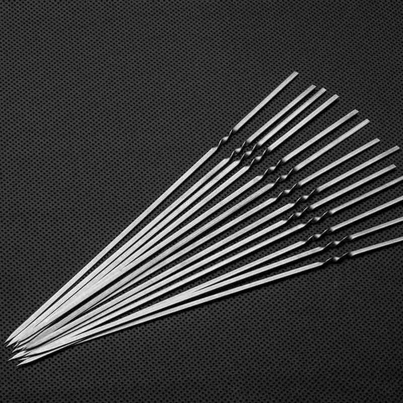 Barras de malvavisco reutilizables, pinchos de barbacoa, aguja, signo de cordero, pinchos de parrilla, accesorios para exteriores, herramientas de barbacoa S0Z2 10 Uds.