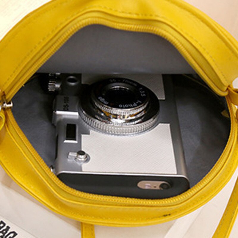 Bolso Circular de limón para mujer, bolsos de mensajero casuales con cremallera, bolsos de mano cruzados impermeables, bolsos de hombro para mujer, novedad