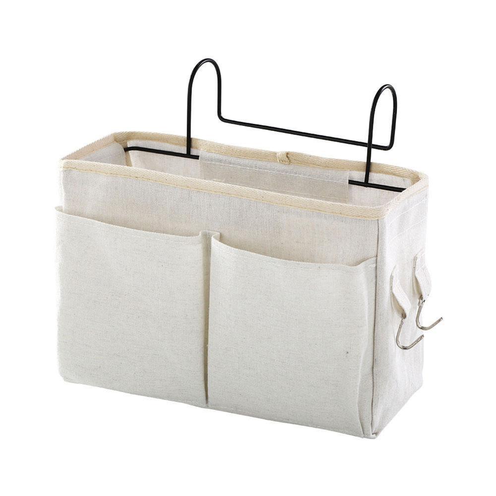 Nachtkastje Organizer Bed Bureau Bag Bank Tv Afstandsbediening Opknoping Caddy Couch Organizer Bed Houder Zakken: WHITE